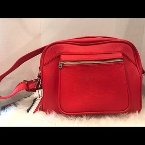 Vintage Red American Tourist Luggage Overnight Bag